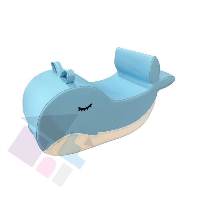 Blue Whale Soft Play Ride-On, Foam Animal Climber for Toddlers