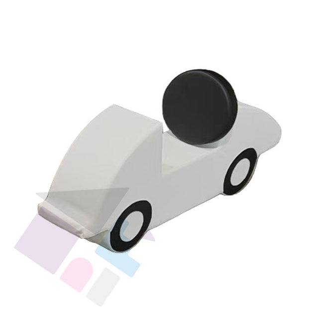 White Car Soft Play Ride-On, Foam Climber for Toddlers + Kids