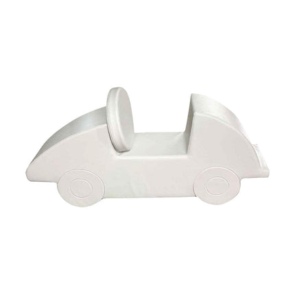 All White Car Soft Play Ride-On, Foam Climber for Toddlers + Kids