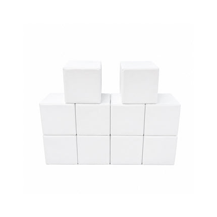 Soft Play Small Stacking Cubes (20cm Foam Building Blocks) Set of 10, White
