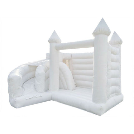 Luxury Commercial Turret Top Bouncy Castle & Curved Slide Combi – Kids Event Inflatable