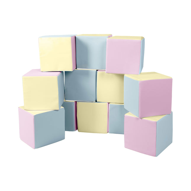 Soft Play Cubes (28cm Blocks), Pastel Trio
