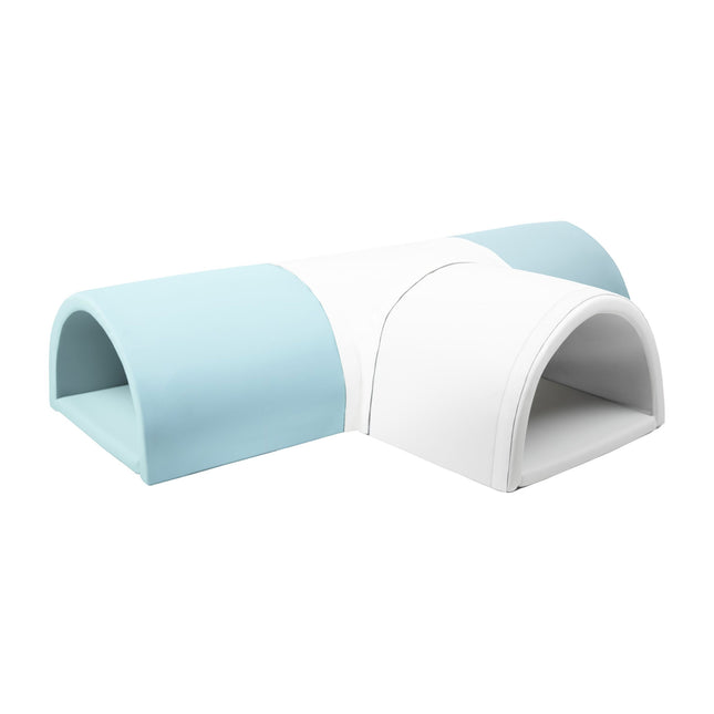 Soft Play T-Shaped Tunnel, 4 Pieces, Pastel Blue