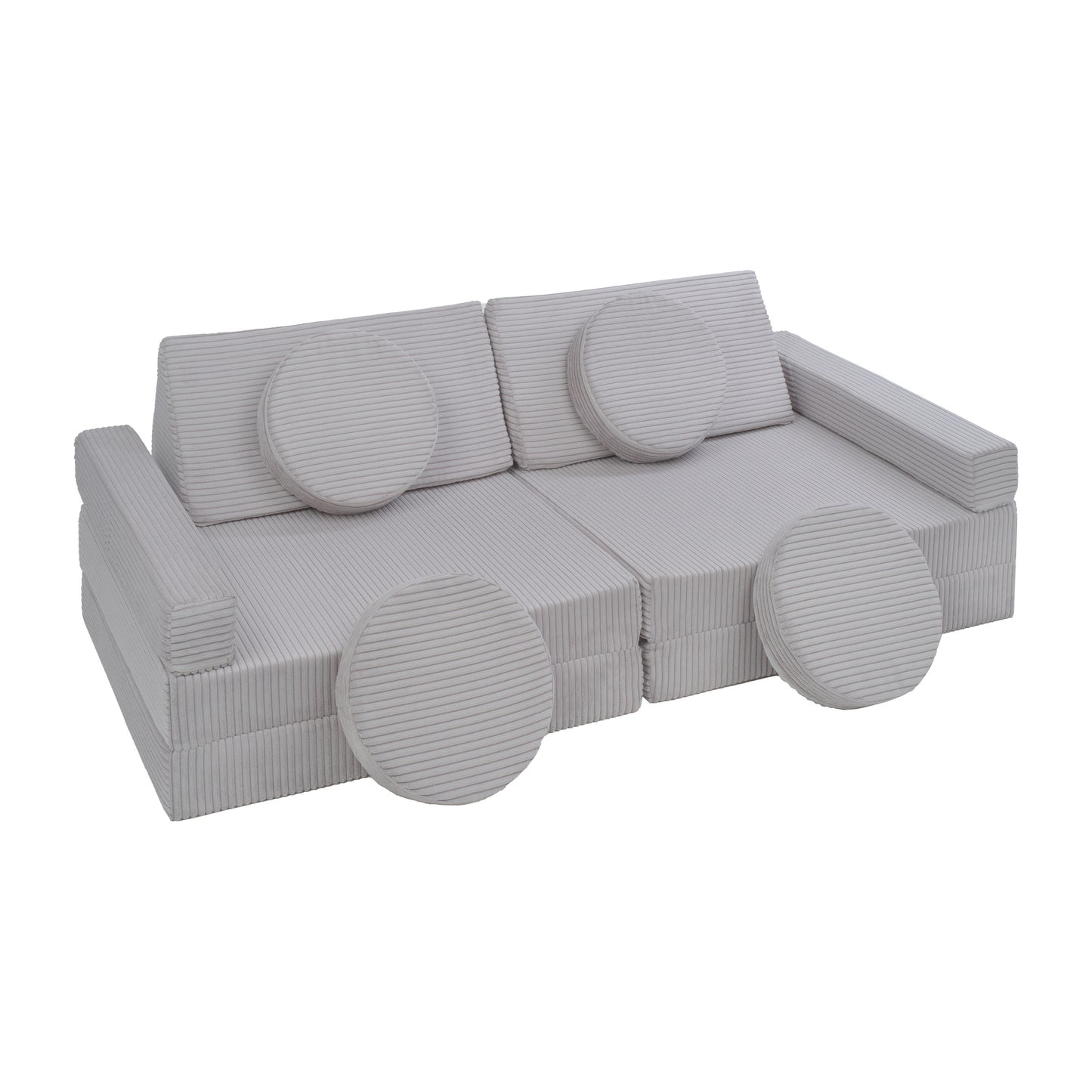 Soft Modular Sofa, Grey, Chunky Corduroy