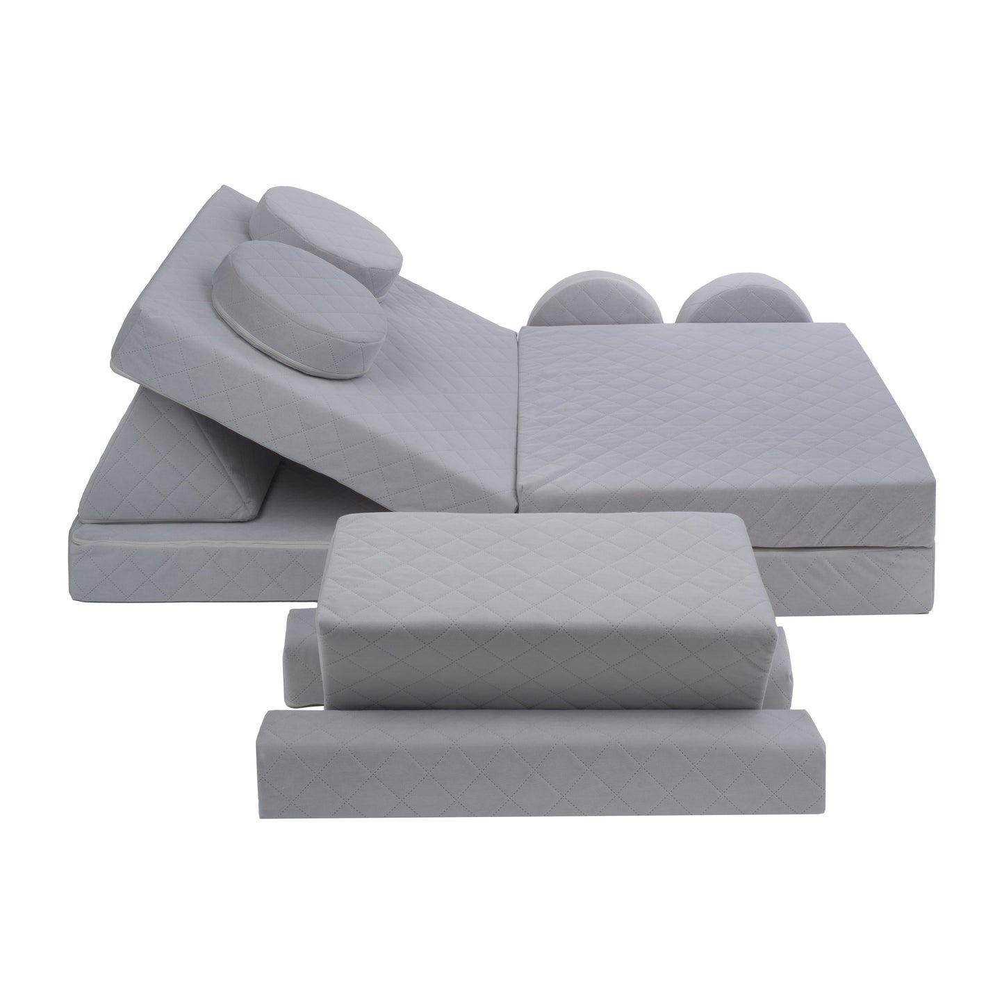 Soft Modular Sofa, Grey, Diamond Stitched