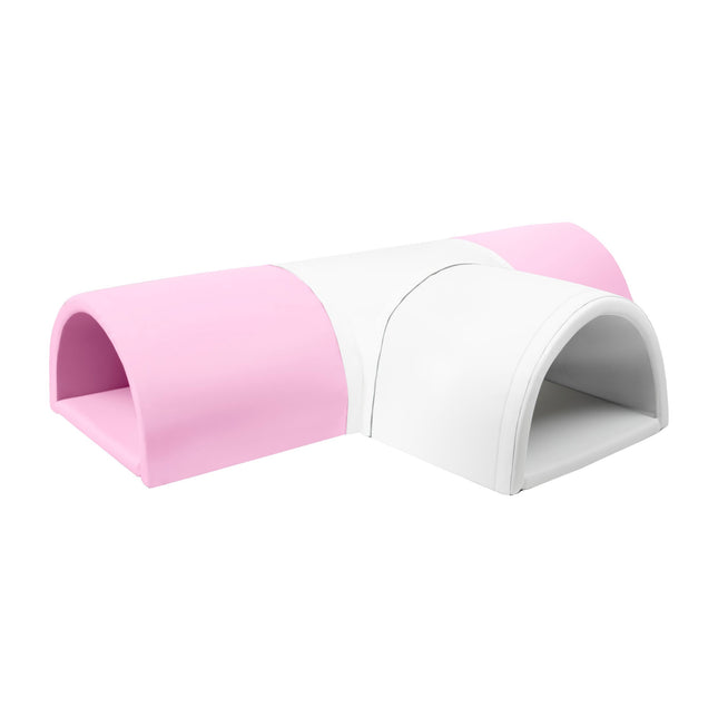 Soft Play T-Shaped Tunnel, 4 Pieces, Pastel Pink