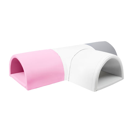 Soft Play T-Shaped Tunnel, 4 Pieces, Baby Pink