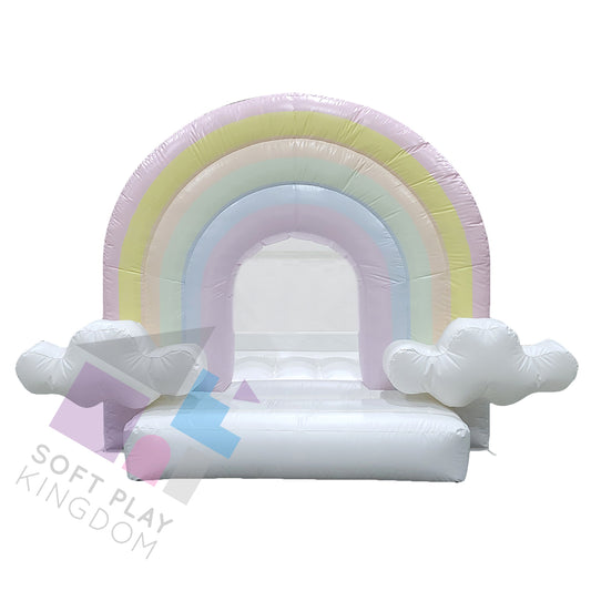 Midi Rainbow with Clouds Bounce House, 10x10ft