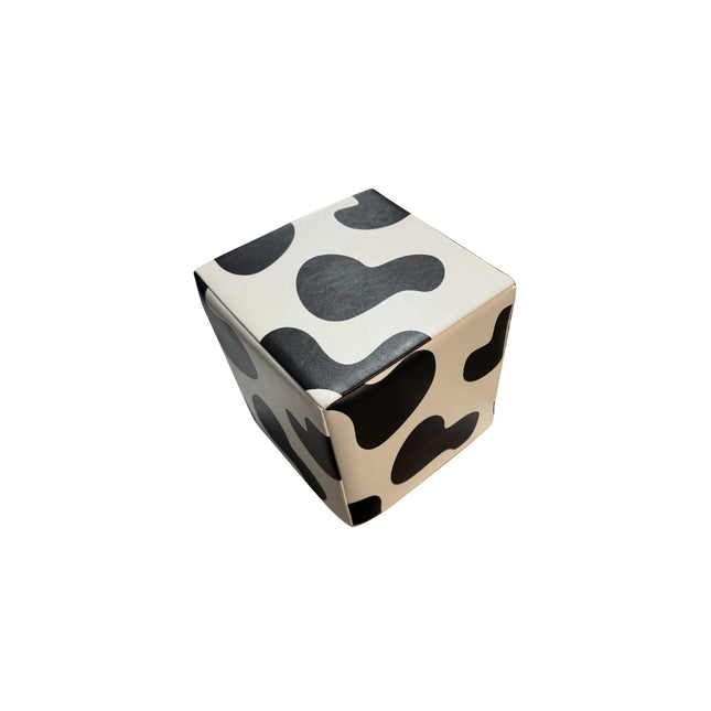 Soft Play Small Stacking Cubes (20cm Foam Building Blocks) Set of 10, Black & White Cow Print