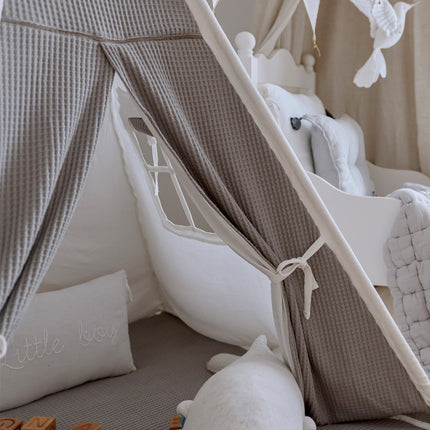 Waffle Teepee with Mat, Beige