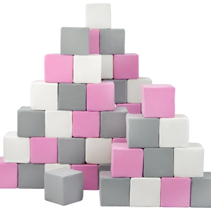 Stacking Blocks, Pink, Grey & White, 45 Pieces