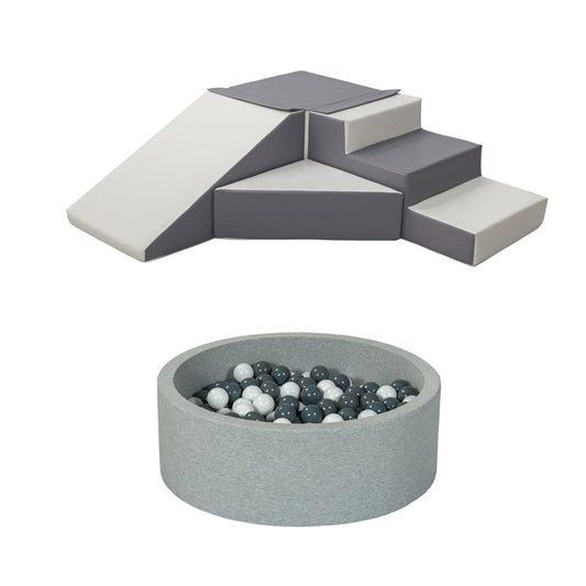 Step & Slide + Round Ball Pit BUNDLE, Grey