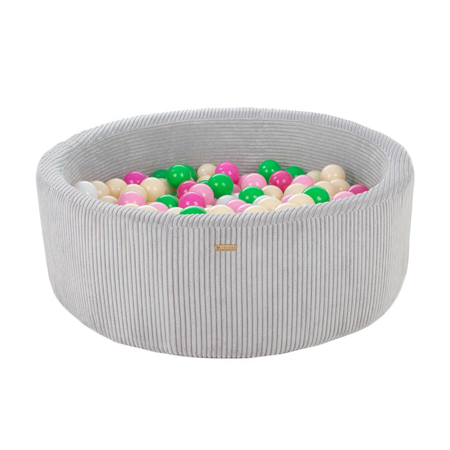 Chunky Corduroy Ball Pit | Grey (Choose your own ball colors)