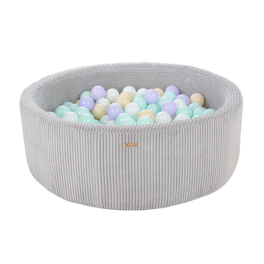 Chunky Corduroy Ball Pit, Grey (Choose your own ball colours)
