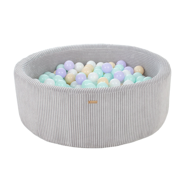 Chunky Corduroy Ball Pit | Grey (Choose your own ball colors)