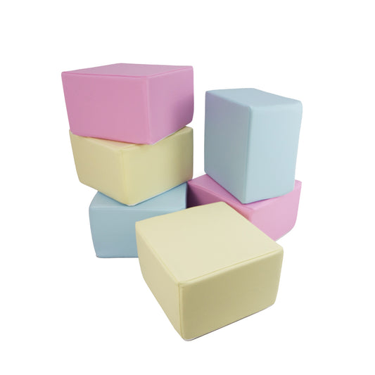 Large Building Blocks, Pastel Trio, 6 Pieces