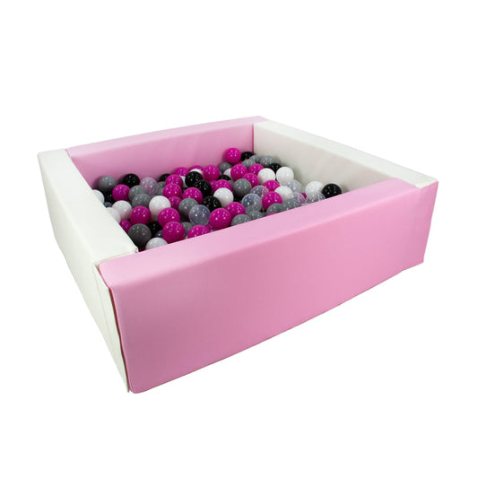 Soft Play Square Ball Pit, Pastel Pink (Choose your own ball colours)