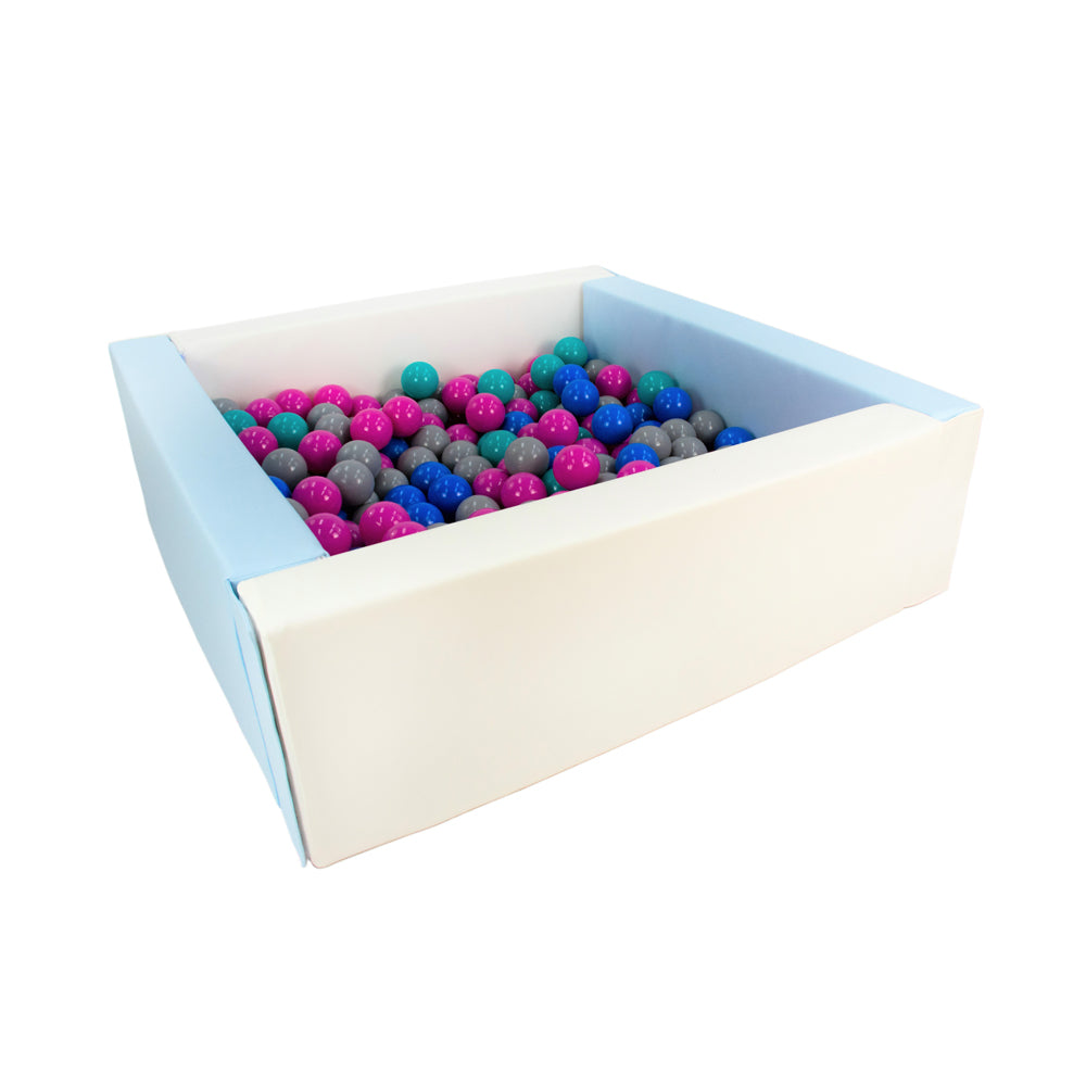 Soft Play Square Ball Pit, Pastel Blue (Choose your own ball colours)