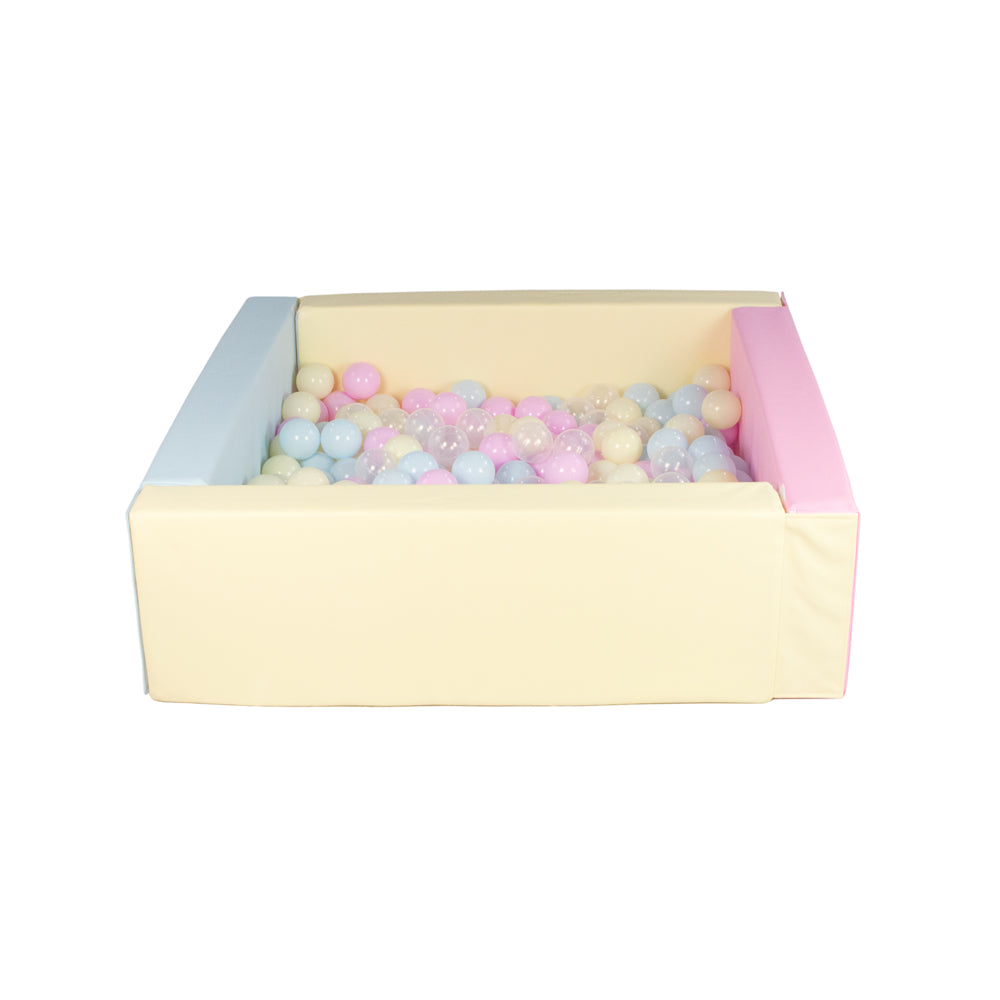 Soft Play Square Ball Pit, Pastel Trio (Choose your own ball colours)