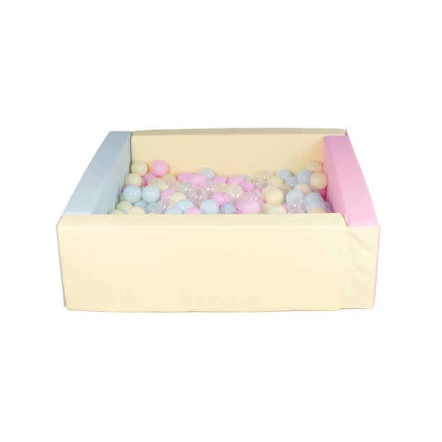 Soft Play Square Ball Pit, Pastel Trio (Choose your own ball colours)