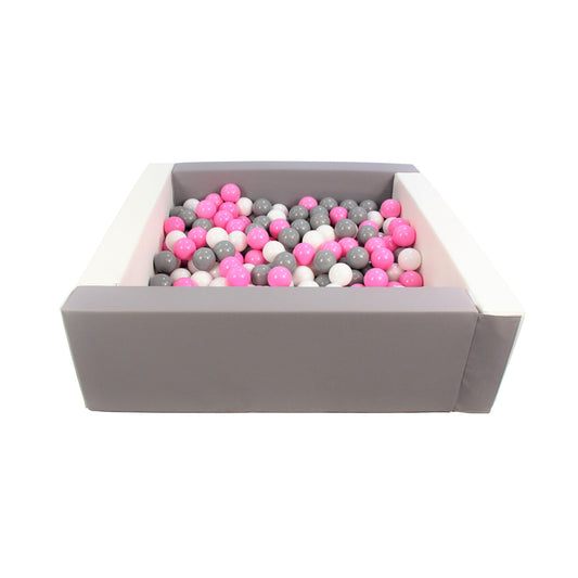 Soft Play Square Ball Pit, Grey (Choose your own ball colours)