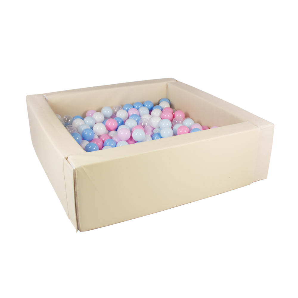Soft Play Square Ball Pit, Beige (Choose your own ball colours)