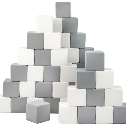 Stacking Blocks, Grey & White, 45 Pieces