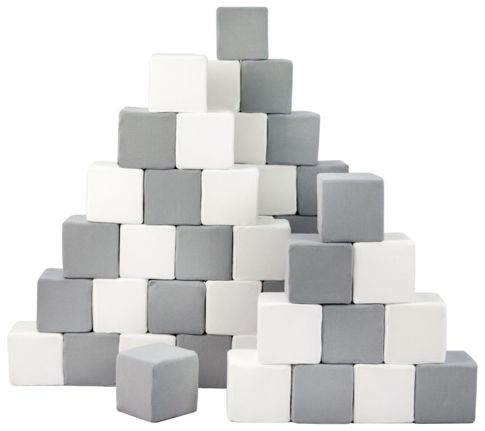 Stacking Blocks, Grey White, 45 Pieces – Soft Play Kingdom
