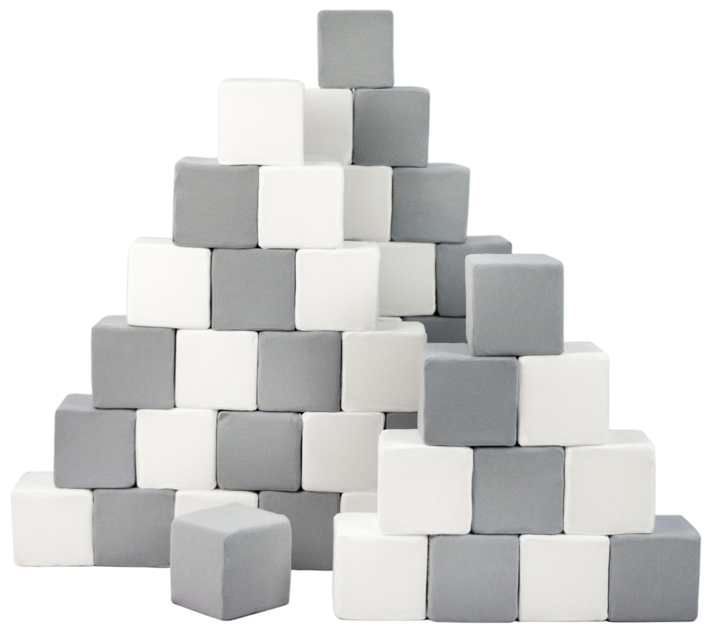 Stacking Blocks, Grey & White, 45 Pieces
