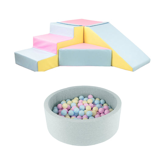 Step & Slide + Round Ball Pit BUNDLE, Pastel Mix