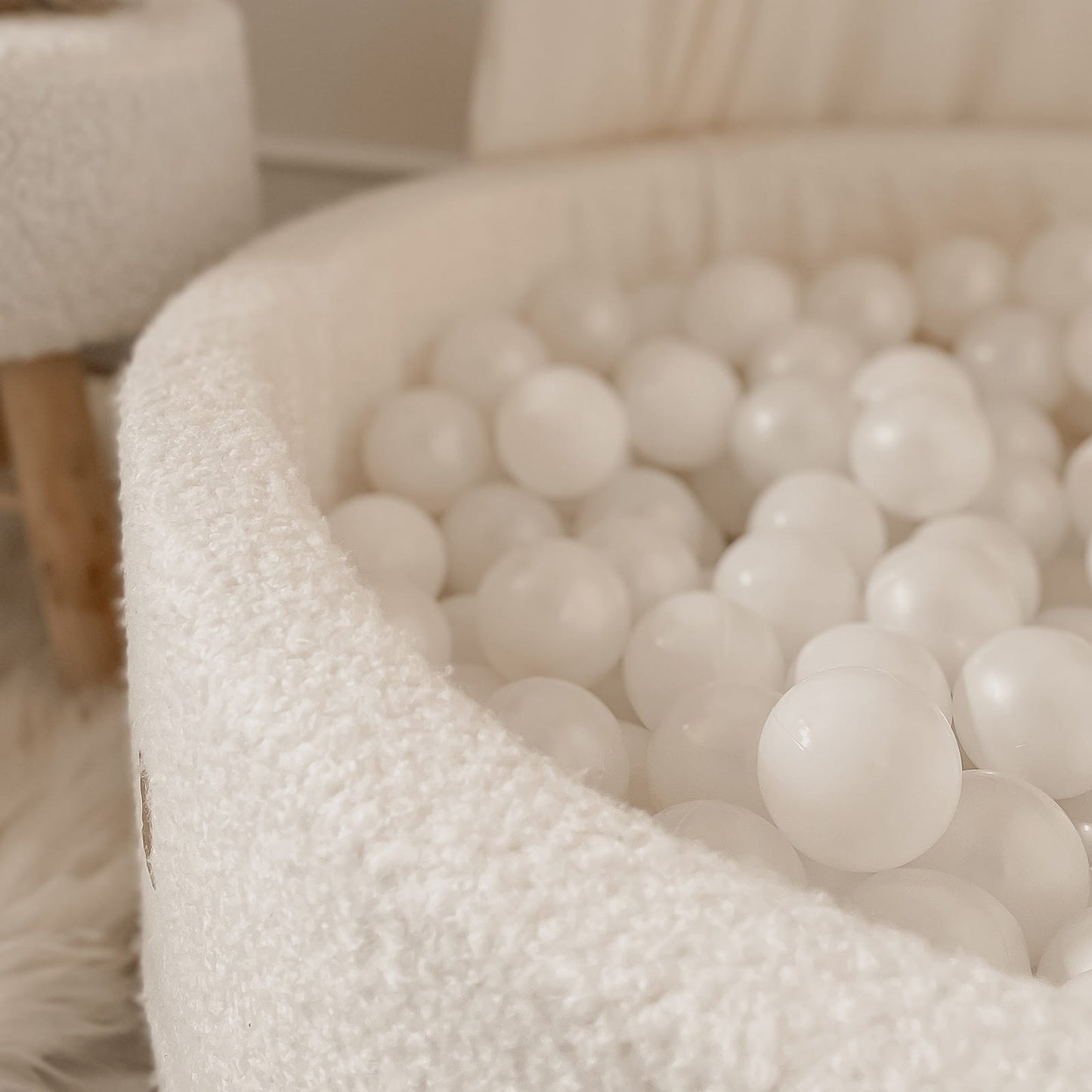 Limited Edition Bouclé Ball Pit, White