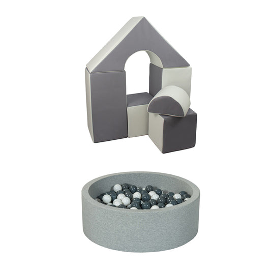 Castle (6 Pieces) + Ball Pit BUNDLE, Grey