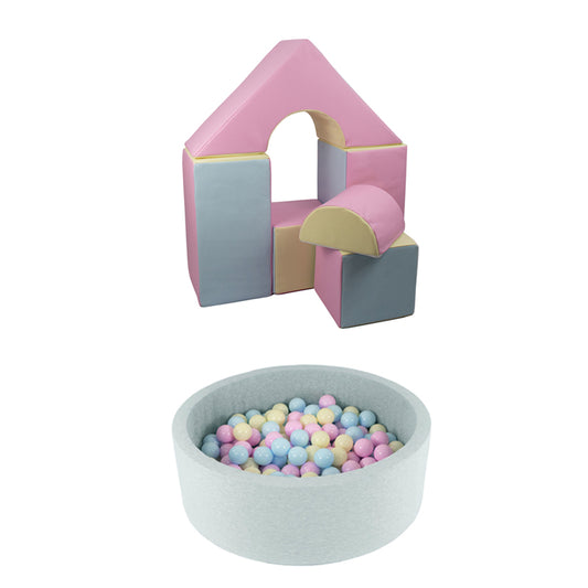 Castle (6 Pieces) + Ball Pit BUNDLE, Pastel Trio