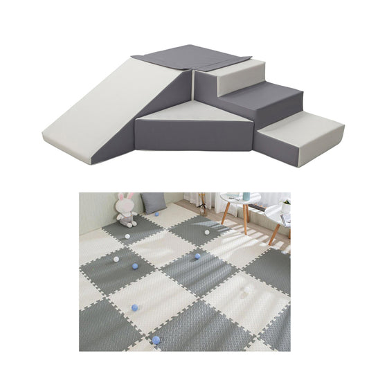 Step & Slide + Puzzle Play Mat BUNDLE, Grey