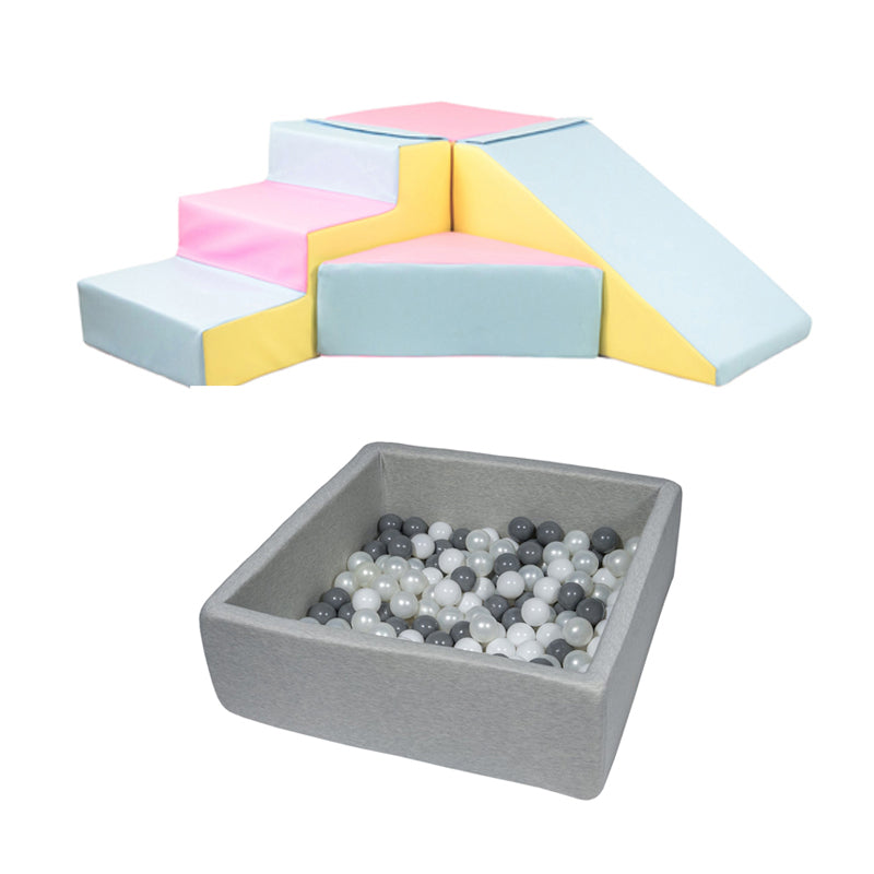 Step & Slide + Square Ball Pit BUNDLE, Pastel Mix