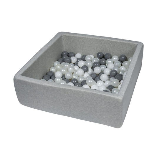 Soft Play Kingdom Square Ball Pit | Grey (Choose your own ball colors)
