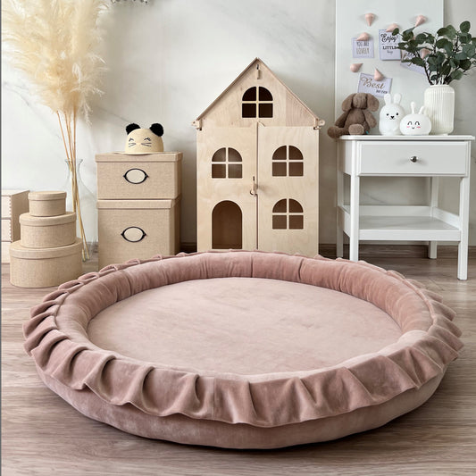 Nest Play Mat, Velvet Dark Beige