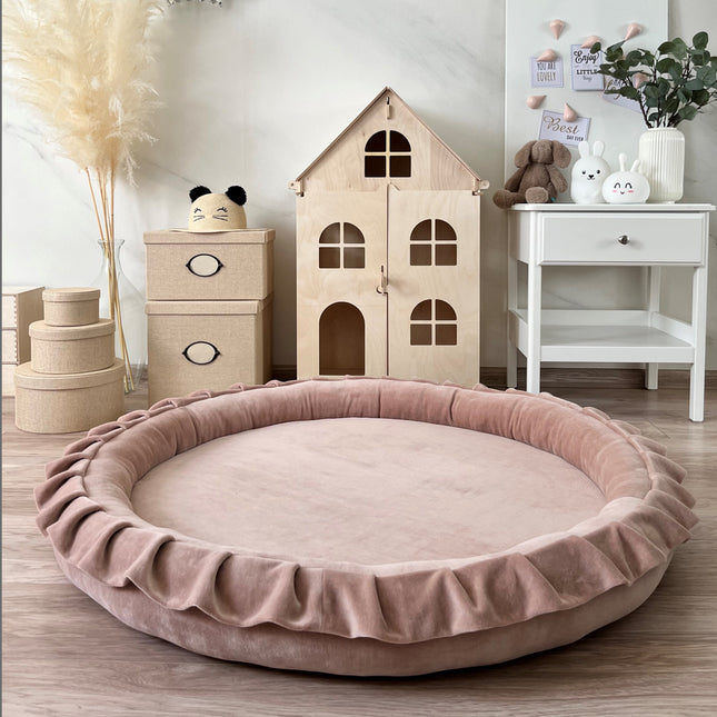 Nest Play Mat, Velvet Dark Beige