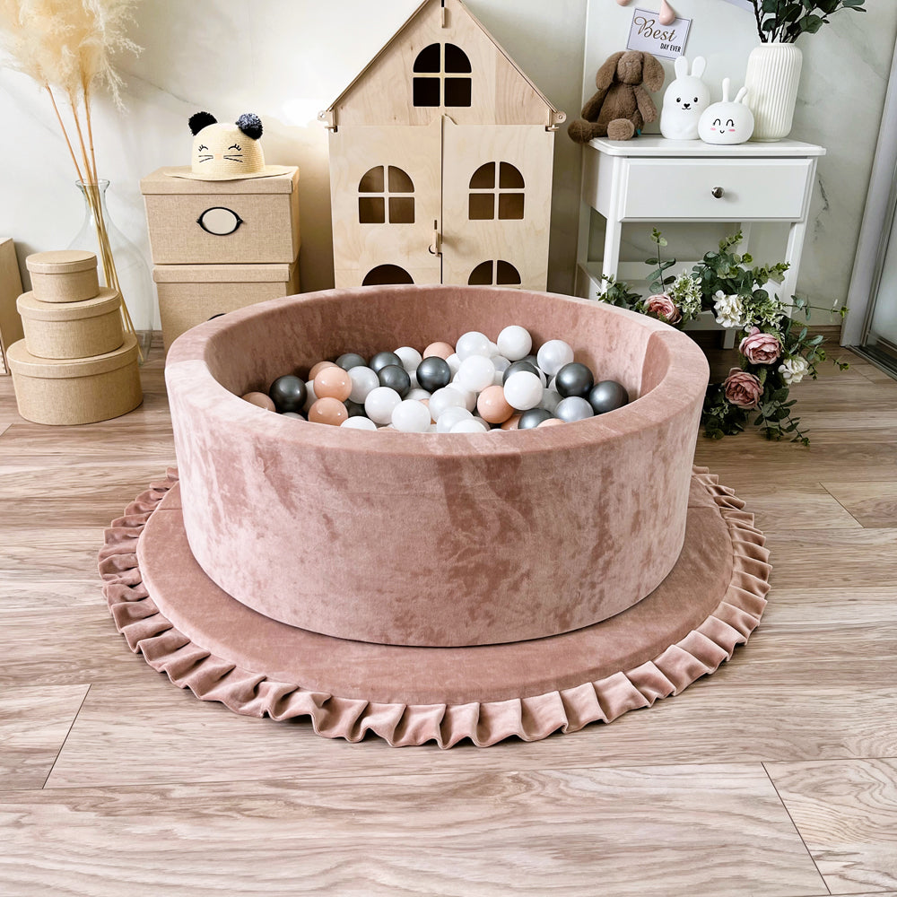 Luxe Ball Pit, Velvet Dark Beige (Choose your own ball colours)