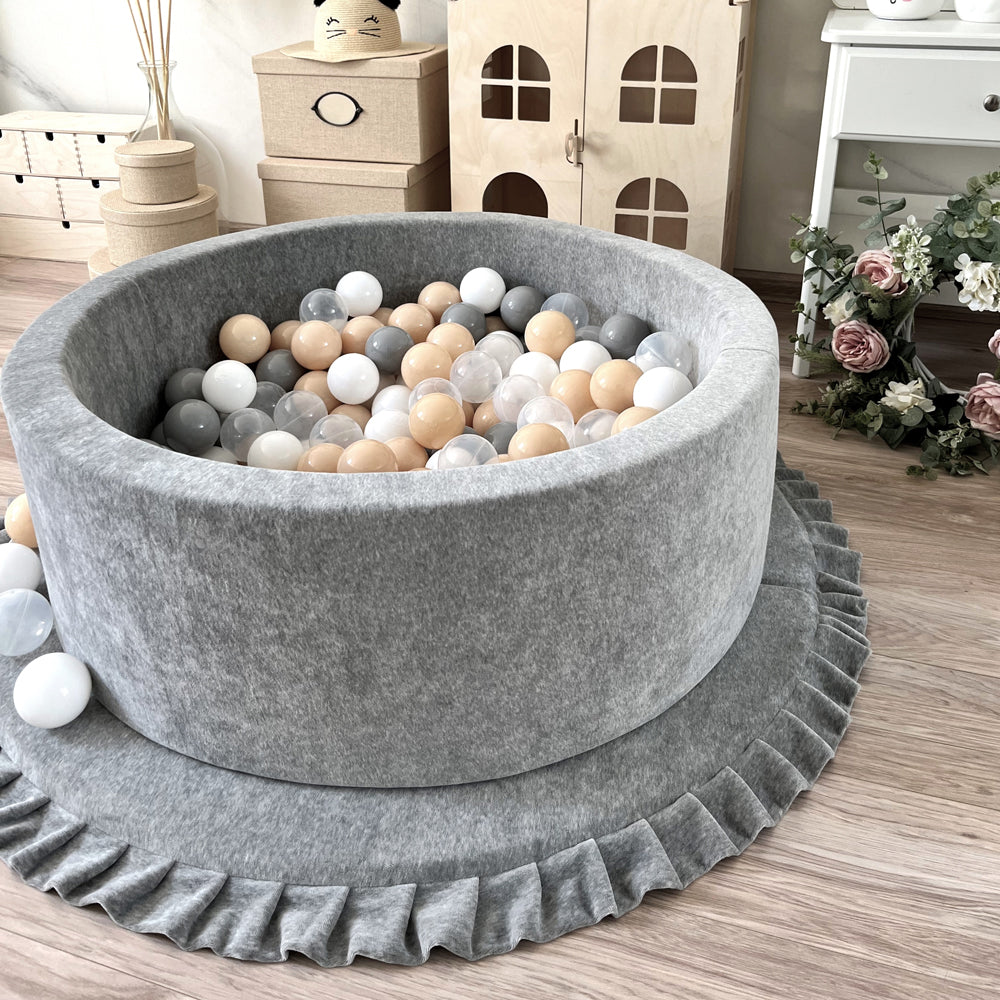 Luxe Ball Pit, Velvet Grey (Choose your own ball colours)