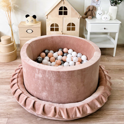 Luxe Ball Pit, Velvet Dark Beige (Choose your own ball colours)