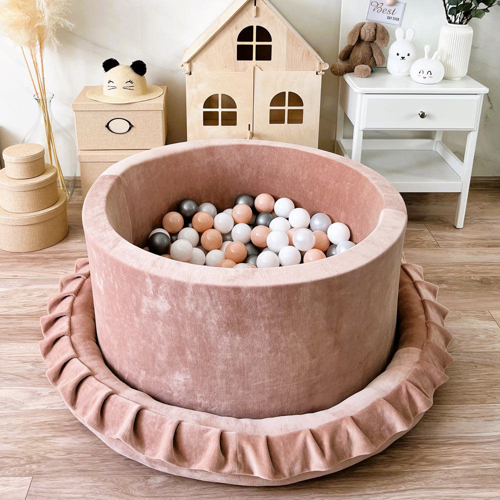 Luxe Ball Pit, Velvet Dark Beige (Choose your own ball colours)
