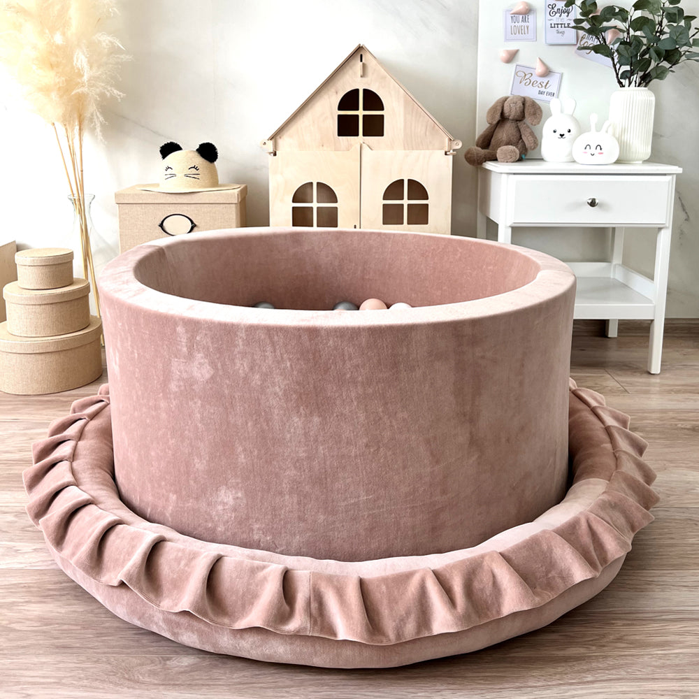 Luxe Ball Pit, Velvet Dark Beige (Choose your own ball colours)