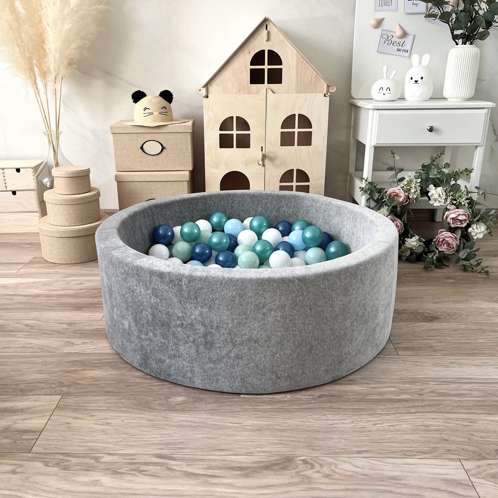 Luxe Ball Pit, Velvet Grey (Choose your own ball colours)