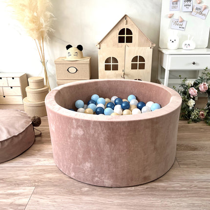 Luxe Ball Pit, Velvet Dark Beige (Choose your own ball colours)
