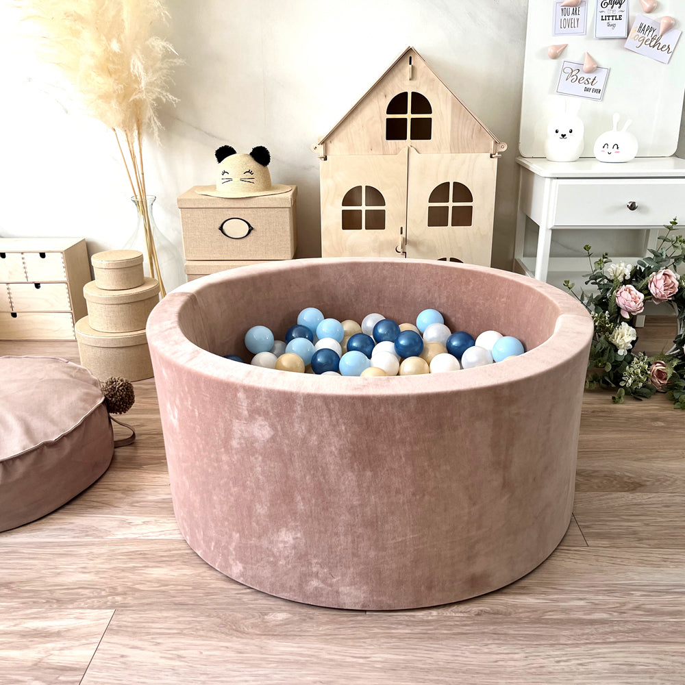 Luxe Ball Pit, Velvet Dark Beige (Choose your own ball colours)