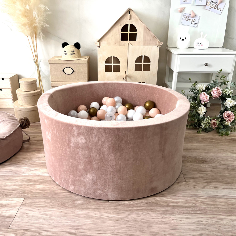 Luxe Ball Pit, Velvet Dark Beige (Choose your own ball colours)