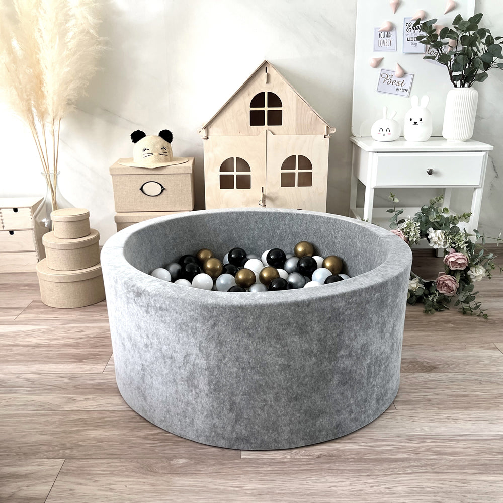 Luxe Ball Pit, Velvet Grey (Choose your own ball colours)