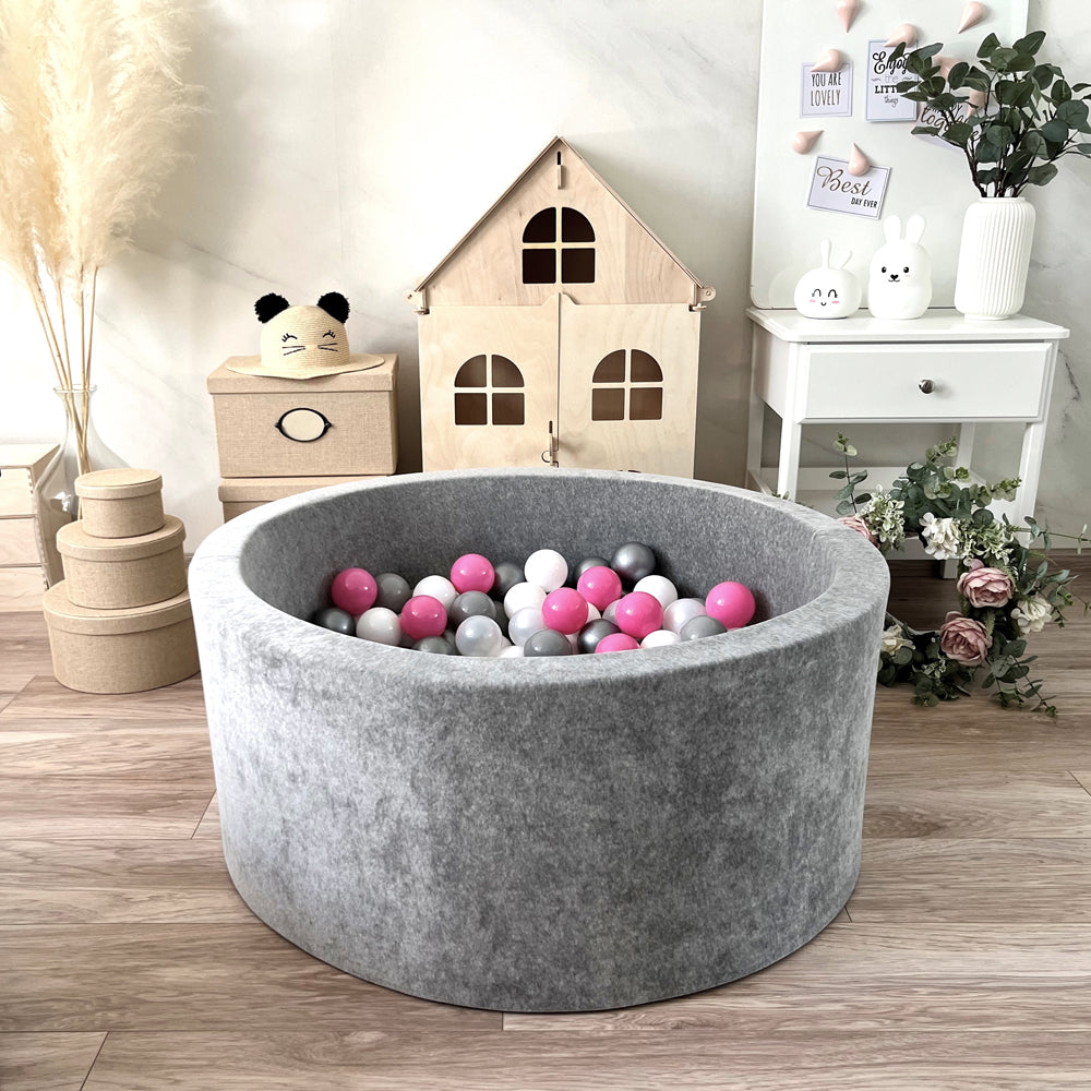 Luxe Ball Pit, Velvet Grey (Choose your own ball colours)