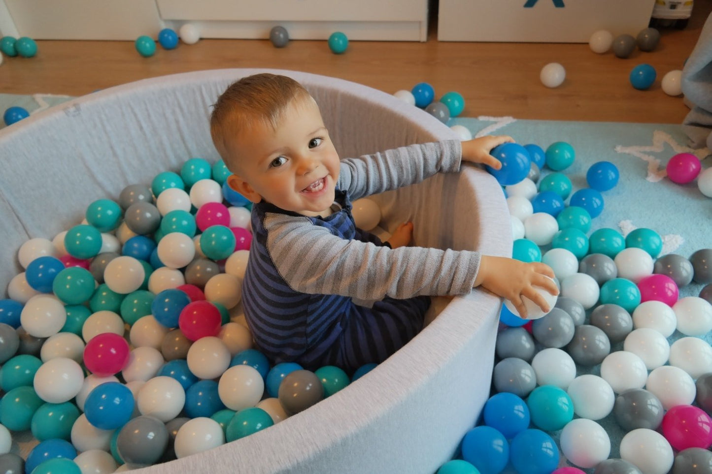 Soft Play Kingdom Ball Pit | Grey (Choose your own ball colors)